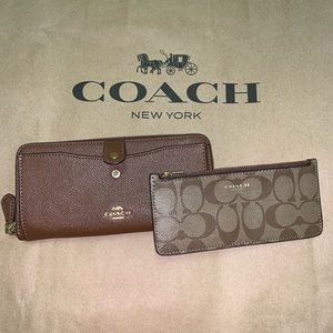 Coach Multifunction Wallet w Signature Coin Purse
